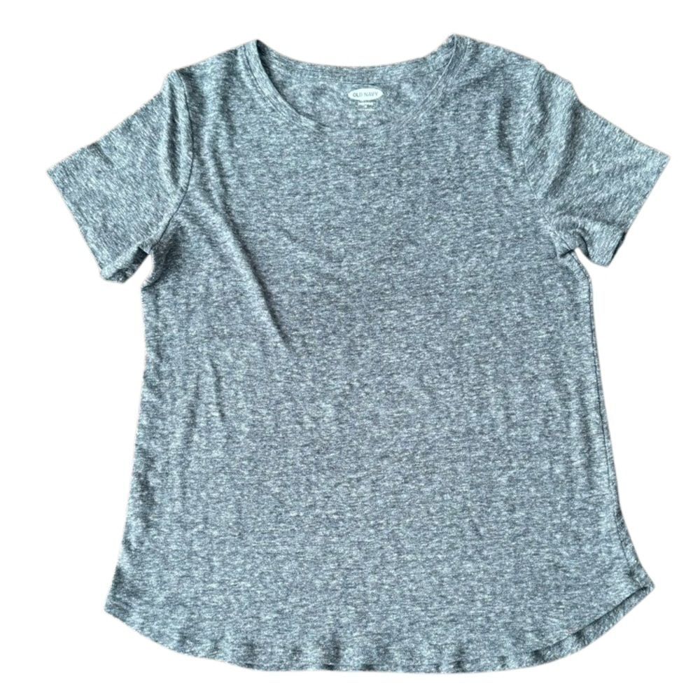 Old Navy Tee Everywear Linen Blend Grey Short Sleeve Medium